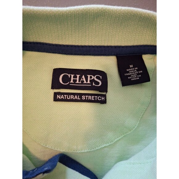 Chaps Mens Polo Shirt Medium LGreen Natural Stretch Cotton Casual Preppy - Picture 3 of 8